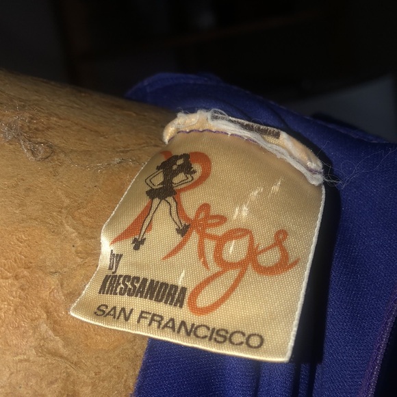 Vintage 1970’s, purple maxi dress- Rags by Kressandra- flutter sleeves - Picture 2 of 8